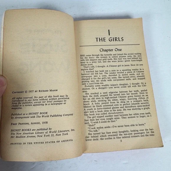 The World of Susie Wong Richard Mason 1958 Signet First Printing Vintage - Picture 5 of 5